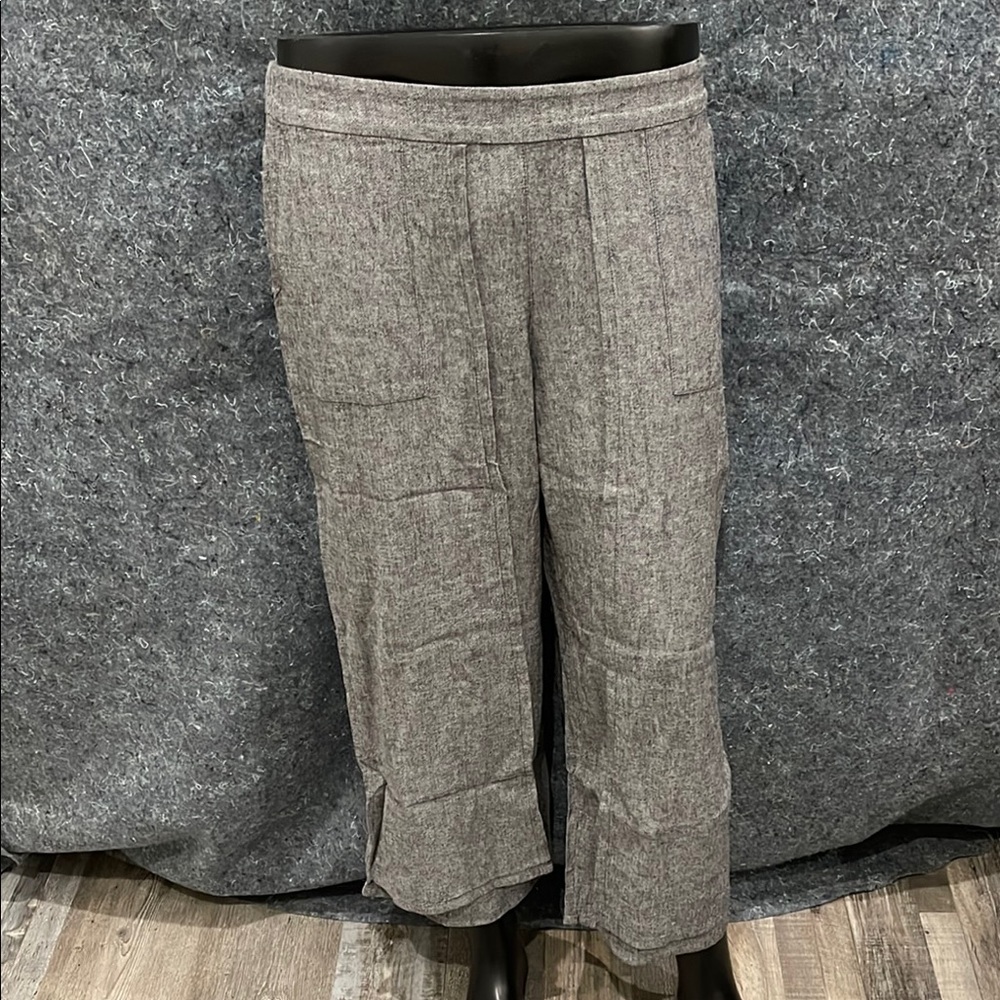 NEW J Jill WOMENS MEDIUM BlackZinc Stretch Back Waist Baggy Wide Leg Pants CUTE!